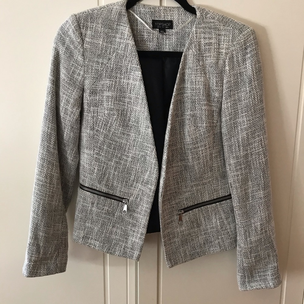 TOPSHOP Zip Pocket Blazer